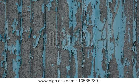 texture beautiful metal fence with peeling blue paint