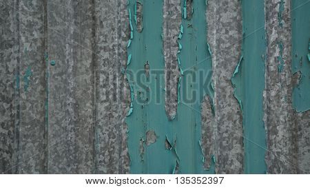 texture beautiful metal fence with peeling blue paint