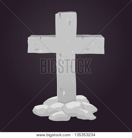 Vector stock of cross made from stone tombstone symbol