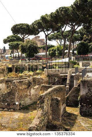 View of the ancient Markets of Forum Trajan, the last and largest of the Imperial Fora to be constructed in ancient Rome, Italy
