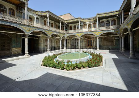 ISFAHAN - APRIL 19: Yard in market (Bazaar) in Isfahan Iran on April 19 2015. Bazaar of Isfahan is the most important tourist attraction in Isfahan Iran.