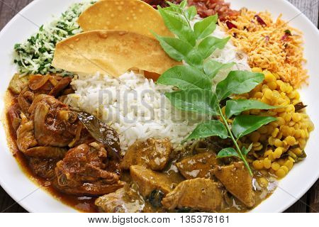 sri lankan rice and curry dish