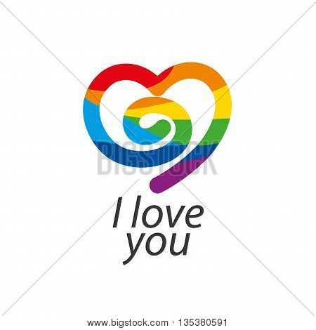 Rainbow heart. Conceptual design for gay and lesbian support symbol. LGBT theme. Vector illustration.