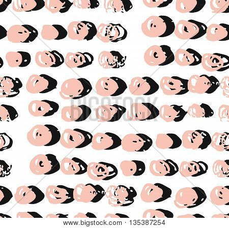 Seamless dot pattern. Hand painted circles with rough edges. Dry brush ink illustration. Abstract textured background with round brush strokes. colored hand drawn texture. Stylish polka dot