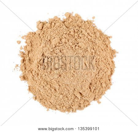 Powdered ginger isolated on white