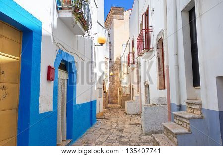 Perspective of an alleyway of Turi. Puglia. Italy.