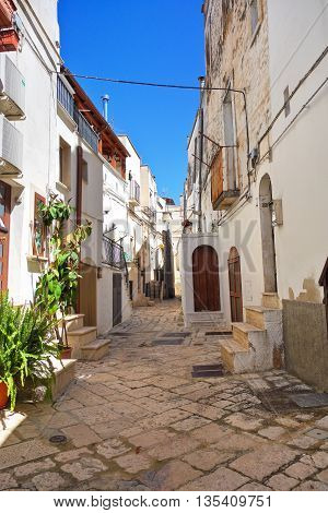 Perspective of an alleyway of Turi. Puglia. Italy.