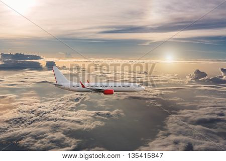 Airplane In The Cloudy Sky