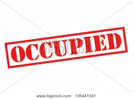 OCCUPIED red Rubber Stamp over a white background.