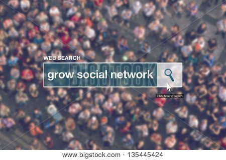 Grow social network - web search bar glossary term in internet glossary.