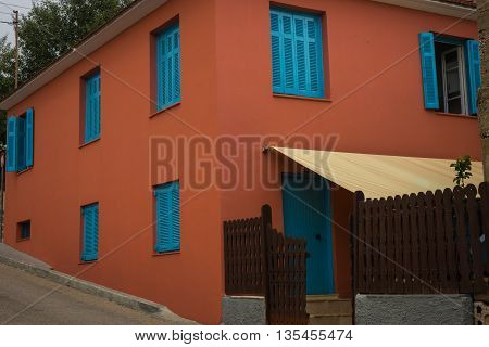 Bright Colored Houses In Argostoli