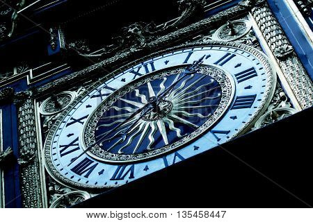 Abstract Clock face in the City Of Paris France