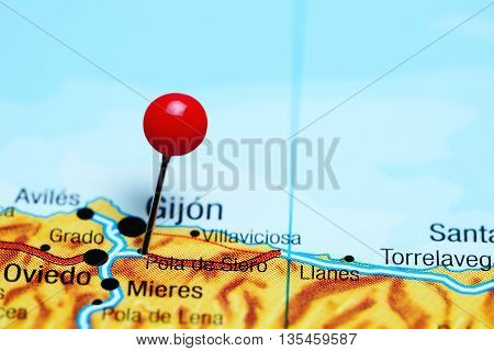 Pola de Siero pinned on a map of Spain