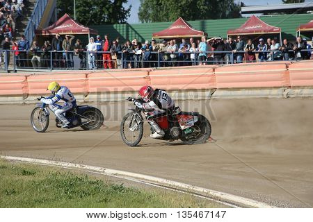 Speedway Riders On The Track