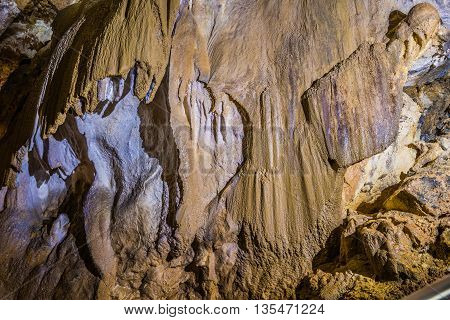 Details within Harmanec Cave in Kremnica Mountains Slovakia