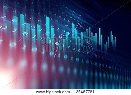 Technical Financial Graph On Technology Abstract Background