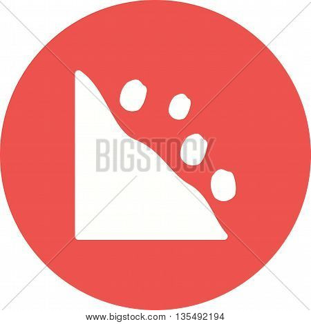 Snowslide, mountain, top icon vector image. Can also be used for seasons. Suitable for mobile apps, web apps and print media.