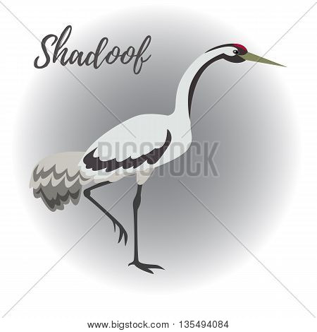 Isolated shadoof bird on a white background vector illustration hand drawn