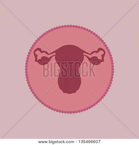 Uterus pink icon. Flat, nice and simple