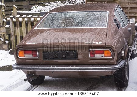 VELBERT NRW GERMANY - MARCH 07 2016: Old Car Coupe S in a public parking in Velbert Germany.