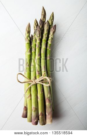 Green asparagus on the table