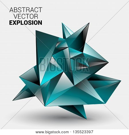 3D Low Polygon Geometry Background. Abstract Polygonal Geometric Shape. Lowpoly Minimal Style Art. Vector Illustration.