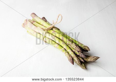 Green asparagus on the table