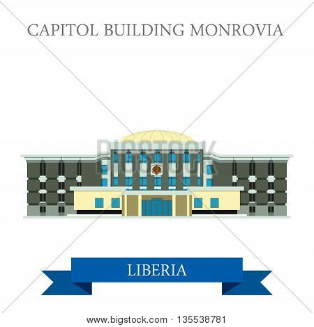Capitol Building Monrovia in Liberia vector illustration.