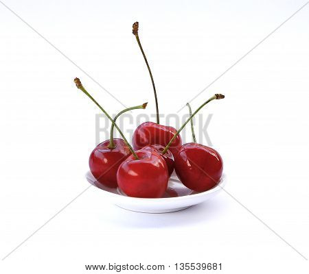 Beautiful Cherry Tree On A White Background