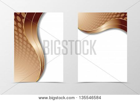 Flyer template wave design. Abstract flyer template in coffee with milk color. Circle surface flyer design. Vector illustration