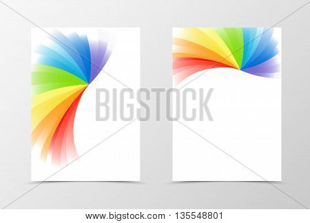 Rainbow flyer template design. Abstract flyer template in rainbow color. Spectrum flyer design. Vector illustration