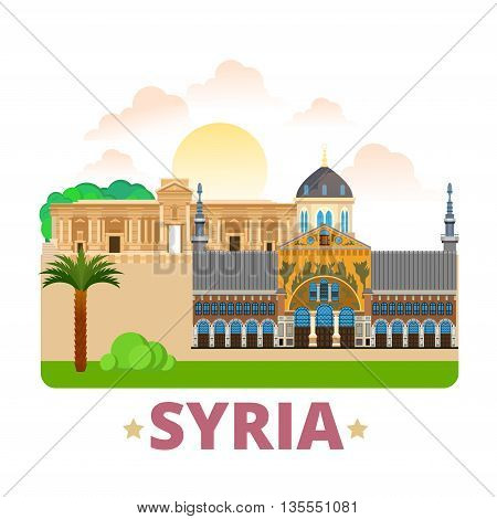 Syria country design template Flat cartoon style web vector