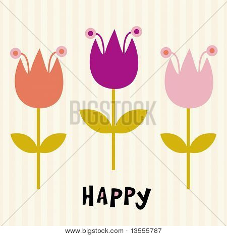 cute  flower card design