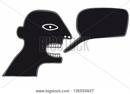 Screaming black man in white background with place for text