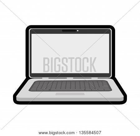 technology and gadget represented by laptop icon over isolated and flat background