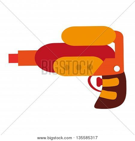 flat design colorful space toy gun vector illustration