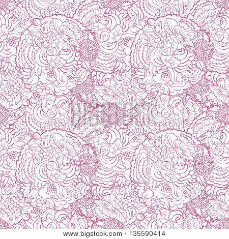 Hand painted watercolor vector flowerseamless pattern background