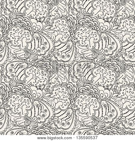 Hand painted watercolor vector flowerseamless pattern background