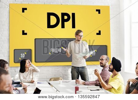 Dots Per Inch Resolution Pixel Monitor Digital Art Concept