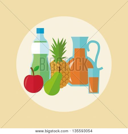 Delicius Food represented by variety of food icon over pastel and flat background
