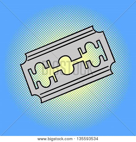 Blade razor hairdresser Pop art vector illustration. Beautiful comic style. Hand drawn