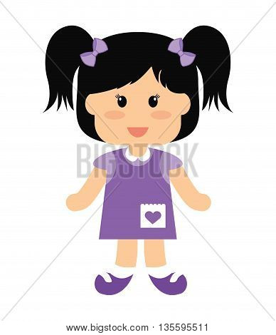 Kid and chilhood represented by little girl over isolated and flat background