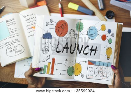 Launch Growth Analysis Data Information Statr up Concept