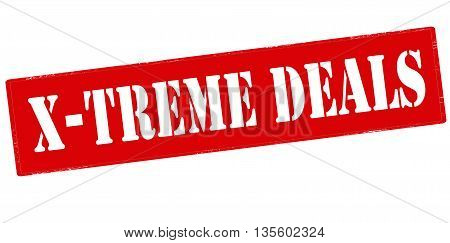 Rubber stamp with text xtreme deals inside vector illustration