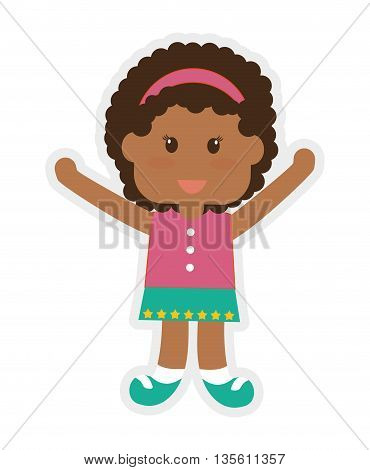 Kid and chilhood represented by little girl over isolated and flat background