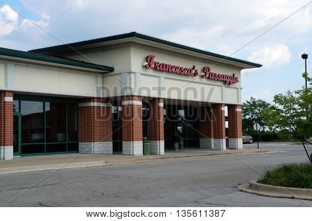 NAPERVILLE, ILLINOIS / UNITED STATES - JULY 23, 2015: Francesca's Passagio Restaurant offers fine Italian dining in a Naperville strip mall.