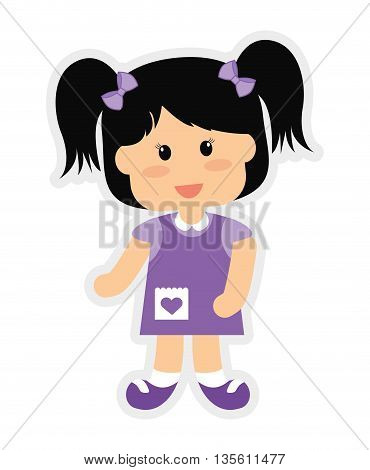 Kid and chilhood represented by little girl over isolated and flat background