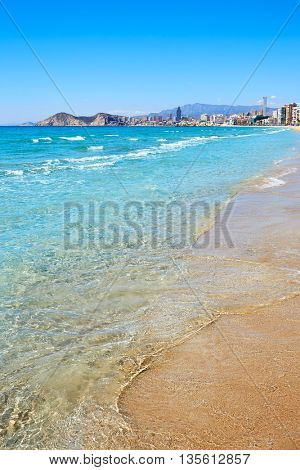 Benidorm Levante beach in Alicante Mediterranean of Spain