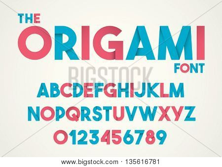 Vector of paper folding alphabet