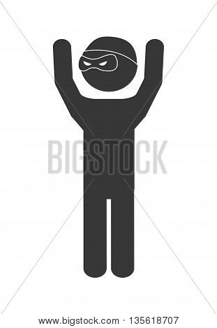 Justice and law represented by guilty over isolated and flat background
